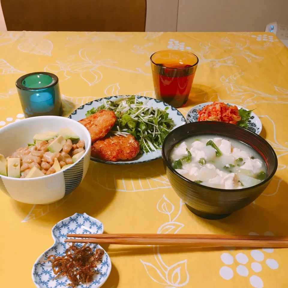 崩し豆腐と小松菜と葱の味噌汁で月曜日の #晩ごはん|gintanさん