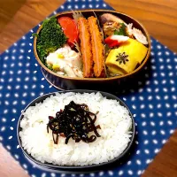 Snapdishの料理写真:旦那さん弁当
 #わっぱ弁当|ハナさん