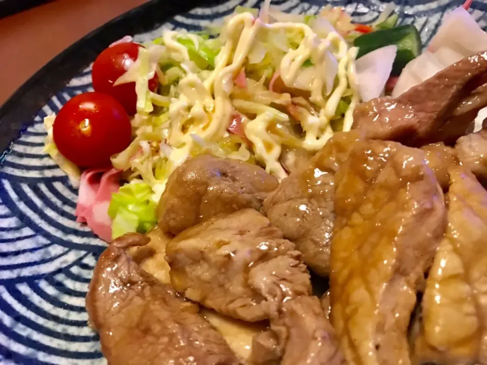 20190310🍚今日の旦那さんの夜ごはん🍲
#ポークステーキ🥩|akiyo22さん