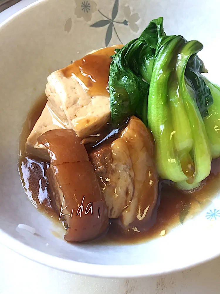 中華風に肉豆腐、青菜を添えて。2019.3。|FU-TEN 古原貴大さん