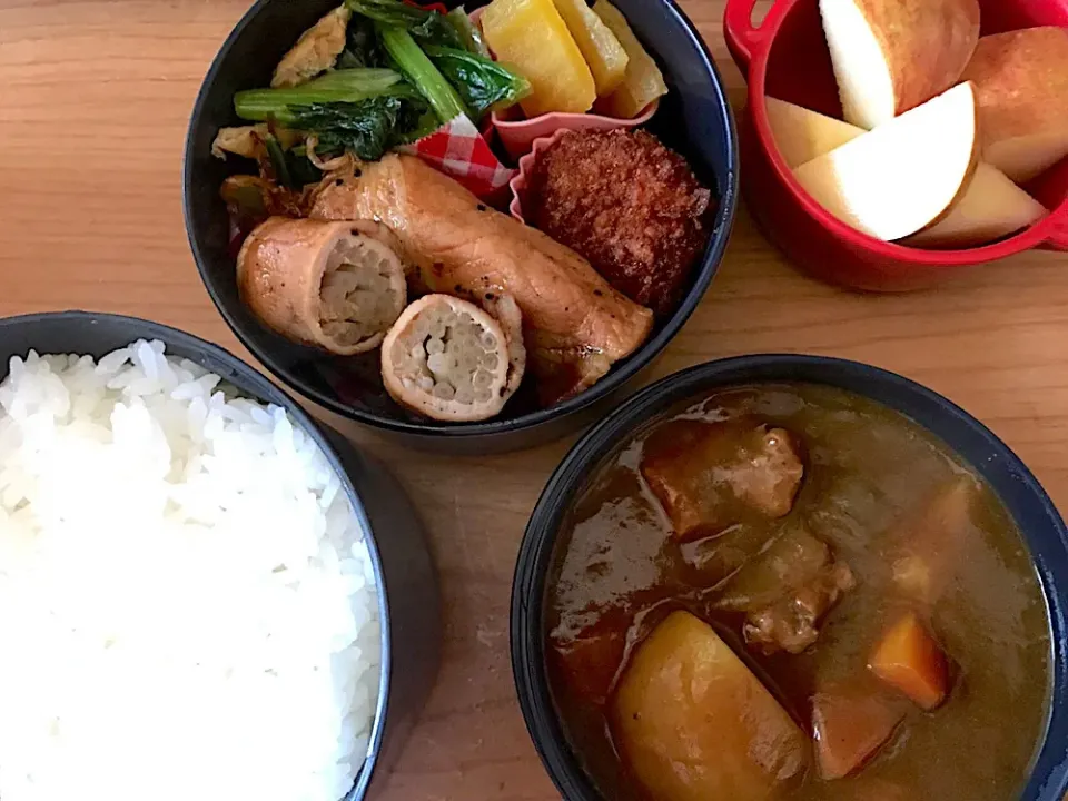 3/12 お弁当
#カレー弁当
#豚肉もやし巻き|侑子さん