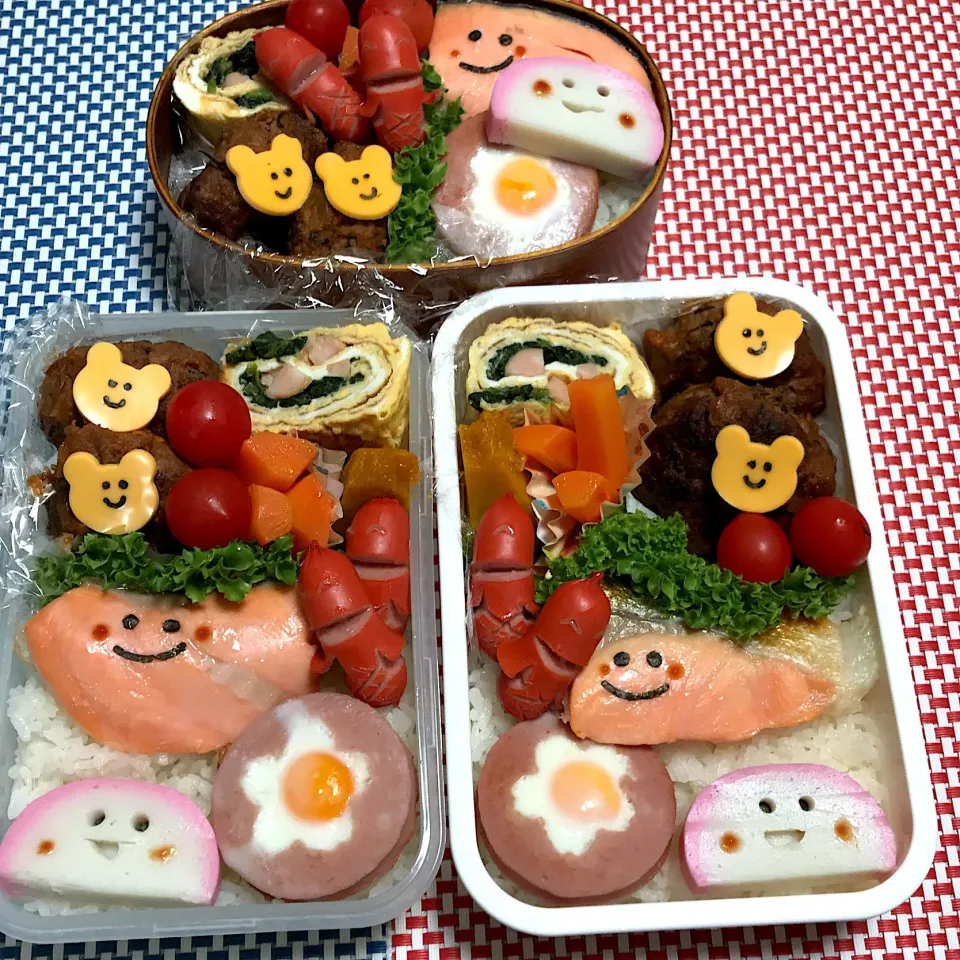 Snapdishの料理写真:2019年3月13日 ムスコ・ムスメ&オレ弁当♪|クッキングおやぢさん