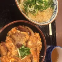 カツ丼小とかけうどん|うえのぶさん