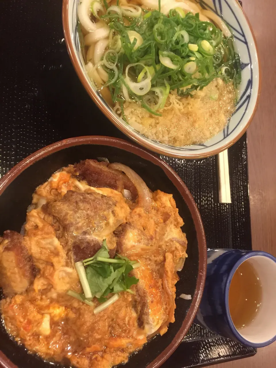 カツ丼小とかけうどん|うえのぶさん