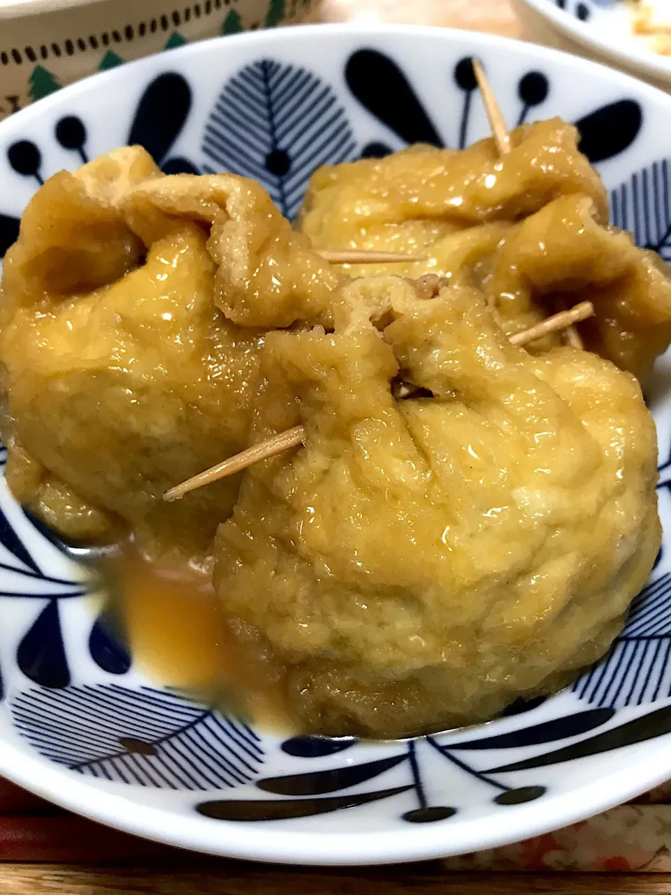 味しみしみ油揚げの鶏ひき肉五目きんちゃく煮|こうさん