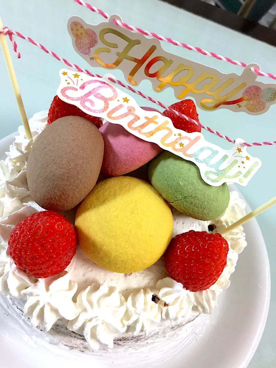 2019/03/14 娘ちゃんの誕生日！マカロンケーキ！|愛華さん