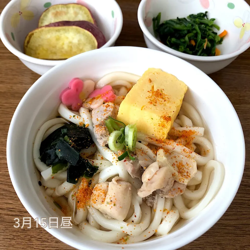 病院食 しっぽくうどんと菜の花と焼き芋|nao子さん