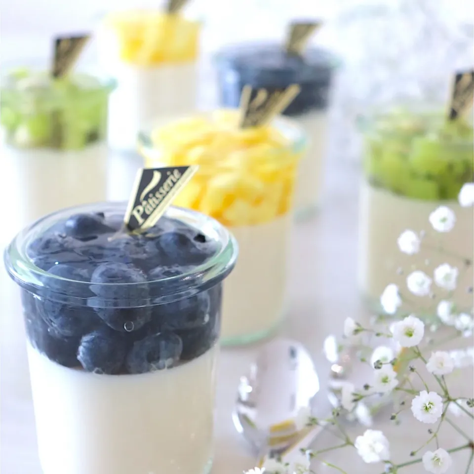 ゴロゴロフルーツ on ミルクプリン|うさぽんたさん