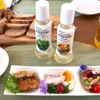 #かけるビネガーラボ   #ミツカン 新商品 オイルとかける VINEGAR を使った研究員のお料理(⌒▽⌒)|青山金魚さん