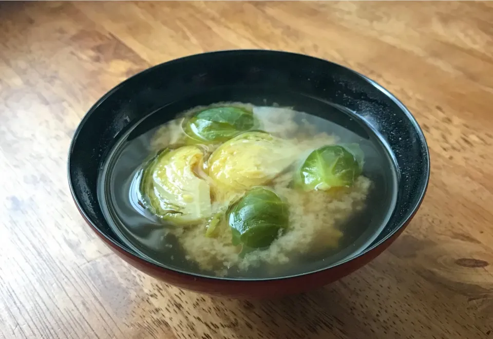 芽キャベツの味噌汁|まる(丸大豆)さん