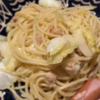 キャベツとツナのコンソメパスタ|がくさん