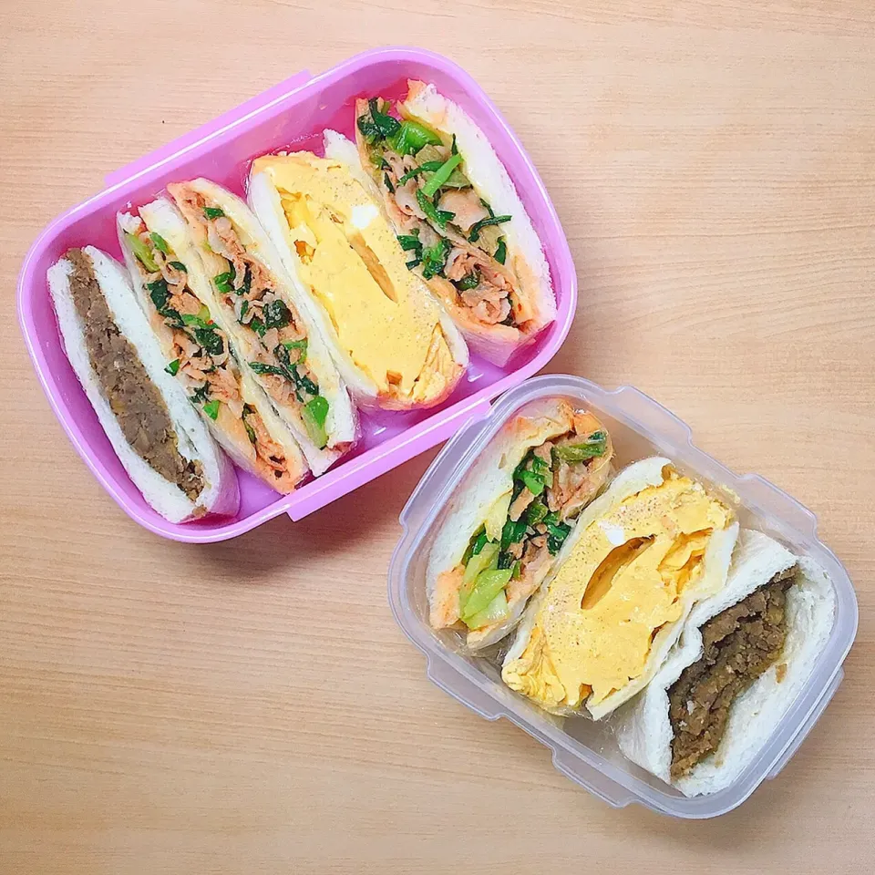 Snapdishの料理写真:彼と私のサンドイッチ弁当|ずっとたまごのままでいたかった。さん