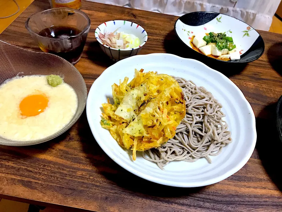 Snapdishの料理写真:とろろ蕎麦#山芋#かき揚げ|須田さん