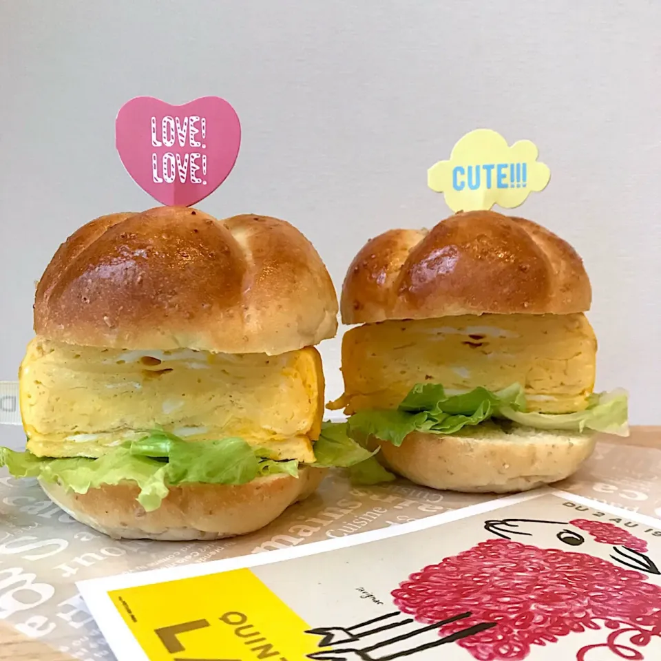 手作りバンズでたまごバーガー🥚|satominさん