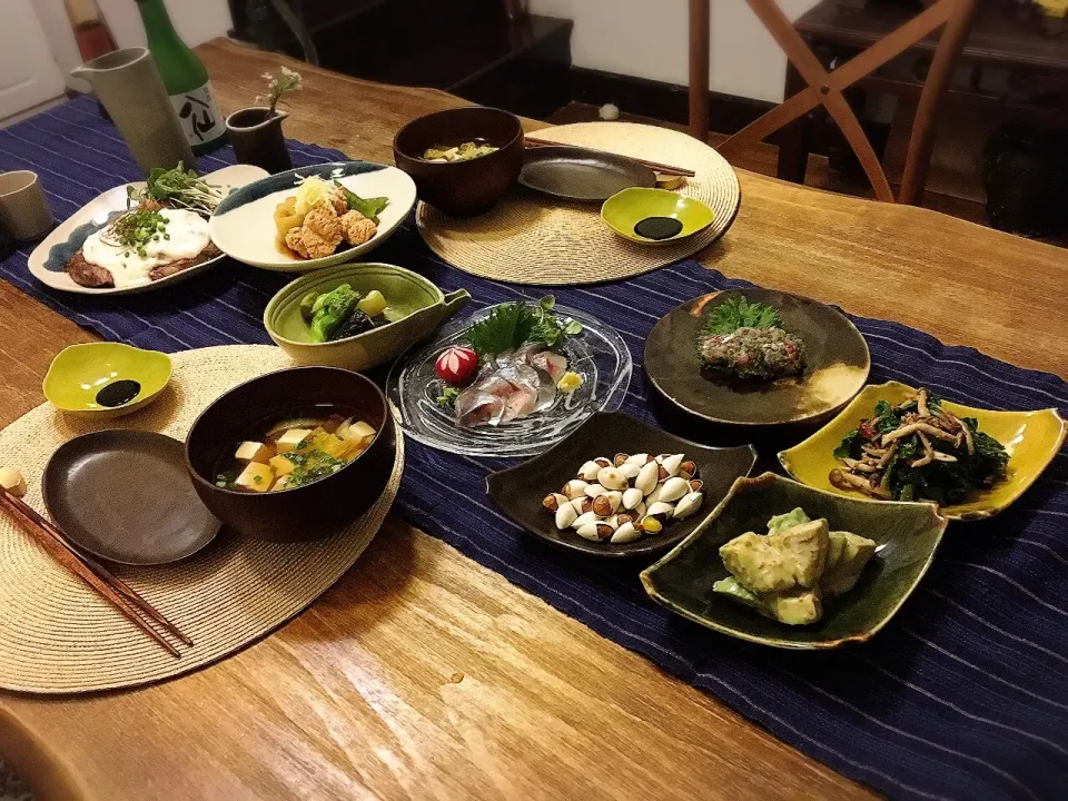 Snapdishの料理写真:土曜日の晩ごはん #鯵  #日本酒に合う  #海外でも和食|ちびワビさん