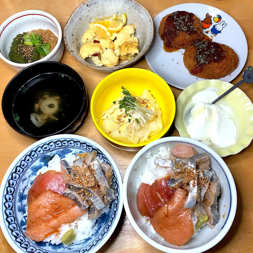 Snapdishの料理写真:鮪漬&太刀魚漬🐟丼|Makokoさん