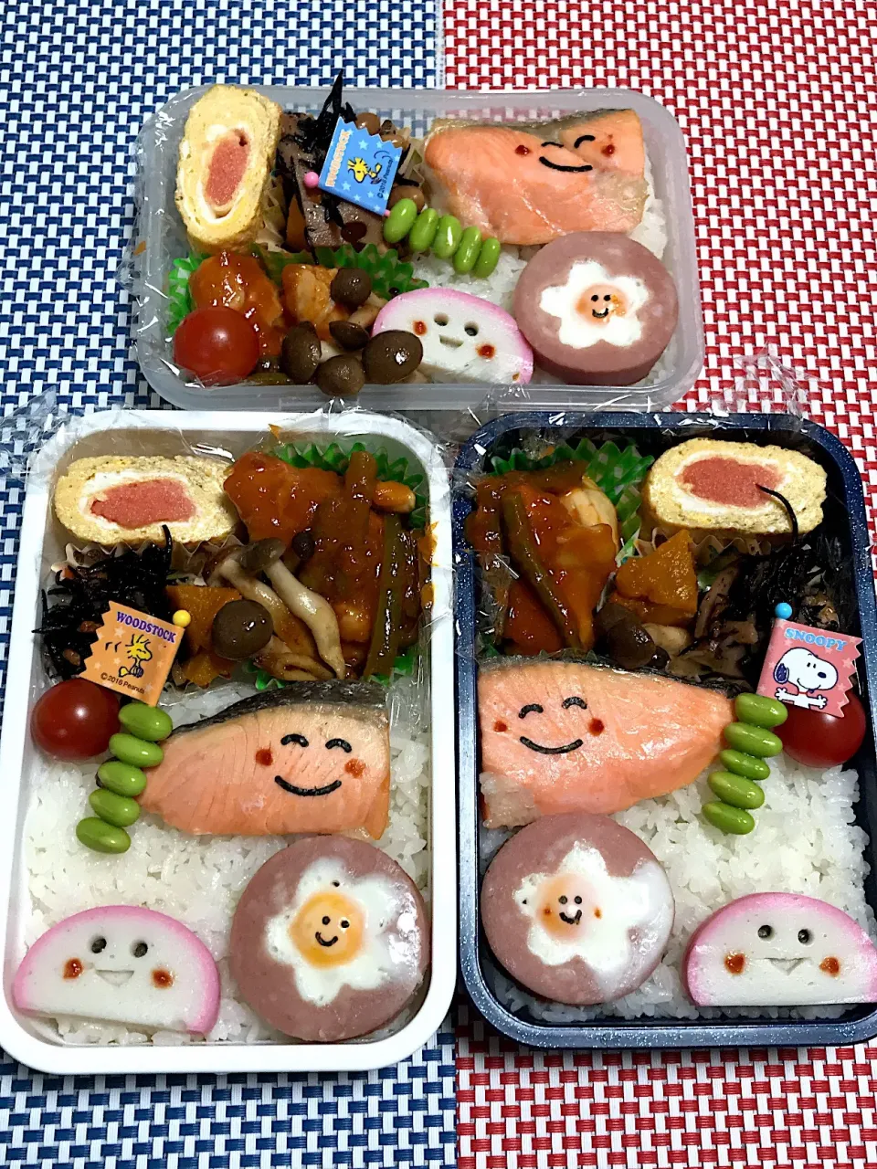 Snapdishの料理写真:2019年3月18日 ムスコ・ムスメ＆オレ弁当♪|クッキングおやぢさん