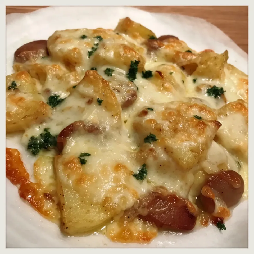 じゃがいもに芽が出てしまいました〜残りはマッシュにして冷凍。Cheese Grilled Potatoes|toyamadaさん