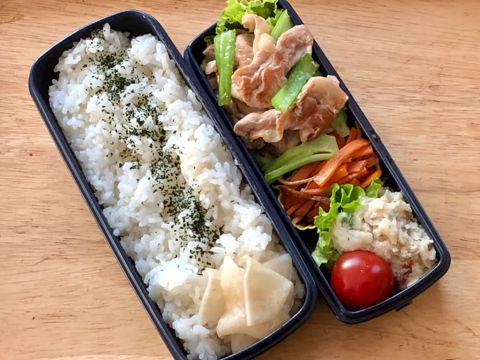 豚と小松菜のオイスターソース炒め 弁当|弁当 備忘録さん