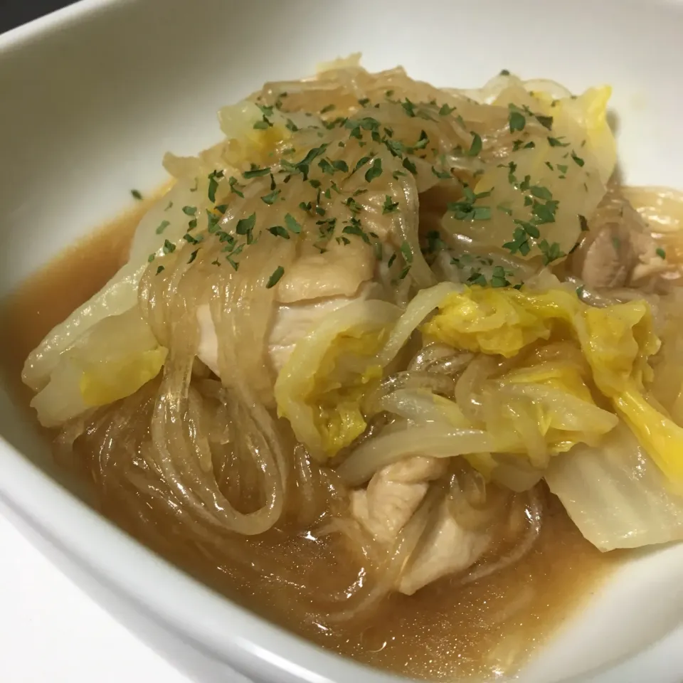 白菜と鶏ももで、春雨の中華炒め煮|まちゃこさん