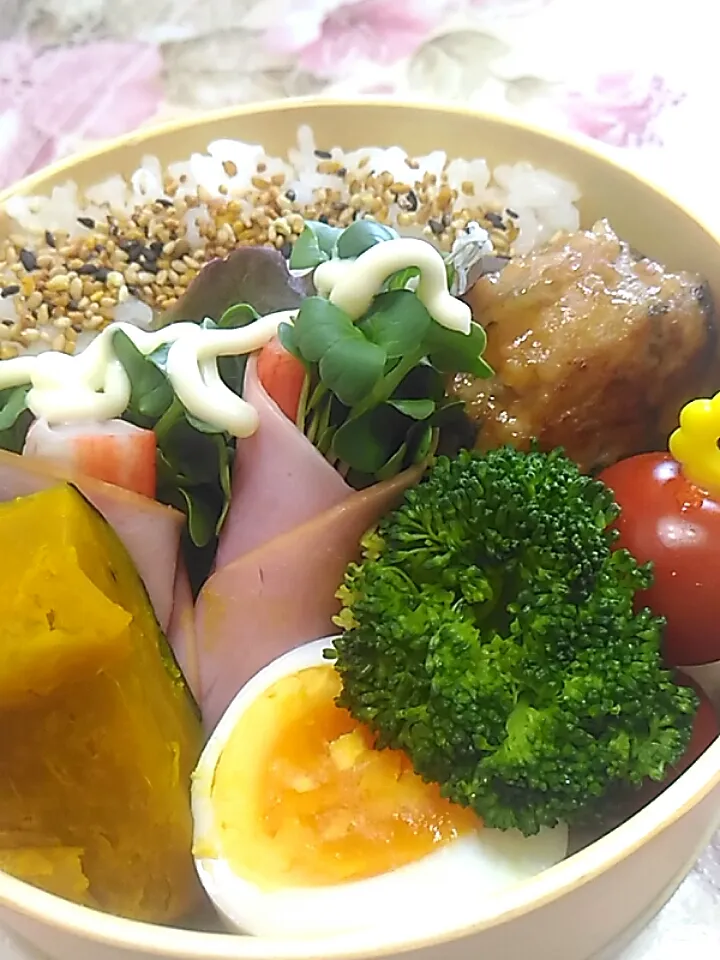 2019/3/19(火）
鶏つくねと
カニかまと貝割れのハムサラダ弁当|たえさん