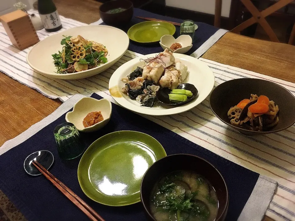 Snapdishの料理写真:月曜日の晩ごはん#鮟鱇#日本酒|ちびワビさん