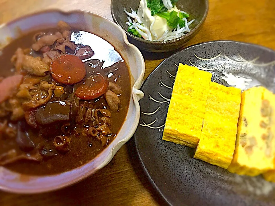 アリスさんの料理 🍶おうち居酒屋ありんす🍺
八丁味噌でもつ煮込みつゆだくで👍✨
おつまみ一部です笑|アリスさん