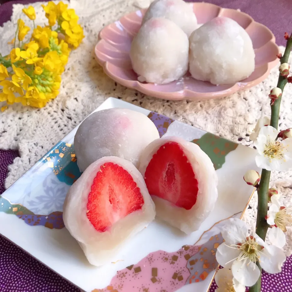 ばろんの料理 久しぶりのいちご大福( *˘ ³˘)🍓|ばろんさん