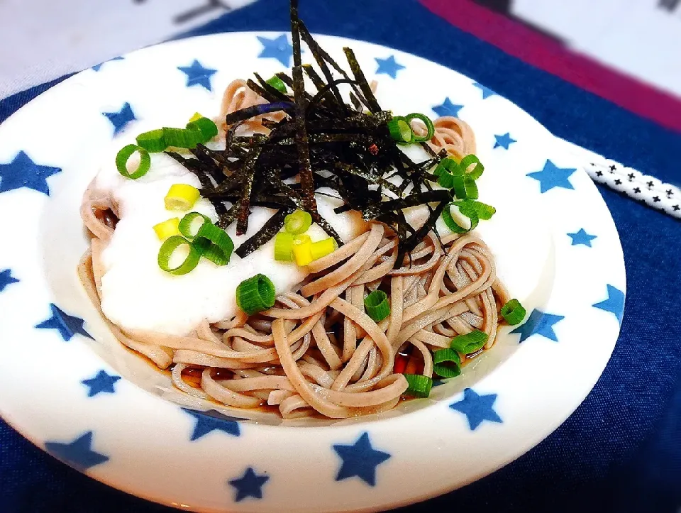 【とろろ蕎麦】#ぶっかけ#長野県産#竜太そば半生#道の駅そばの城お土産|GGGさん