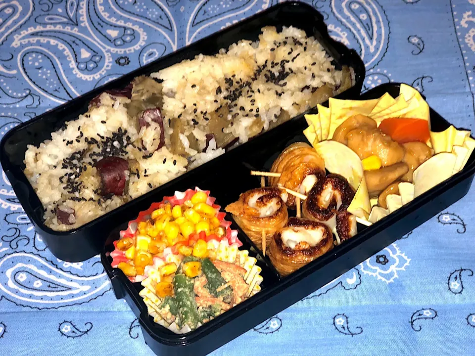 Snapdishの料理写真:さつまいもごはん弁当|ベン・トーさん