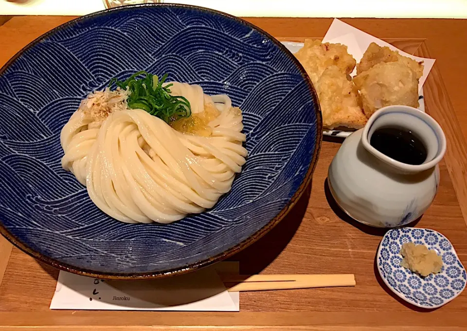 親子天ぶっかけうどん（かしわ天3+半熟たまご天1）|toshi,I🍴さん