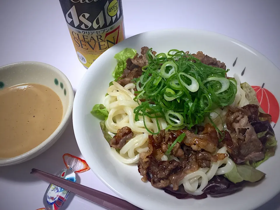 今宵は、肉サラダゴマだれうどん🥗
#肉サラダゴマだれうどん|Kojiさん