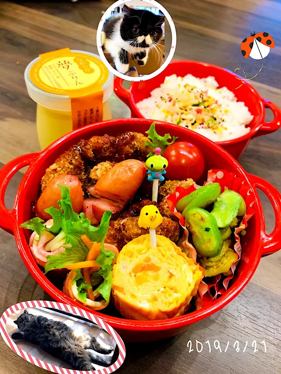 Snapdishの料理写真:ぱぱさん弁当ｯ🍓
2019☆3☆21☆(木);(´•௰•`)☂
お仕事(*•̀ᴗ•́*)و ̑̑頑張って〜٩꒰⍢ ꒱۶⁼³₌₃
⭐❄･゜ﾟ･❤(^O^)/❤･゜ﾟ･❄⭐|*w*tomomi🐾🐾🐾さん