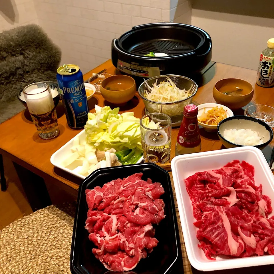 家飲みでジンギスカンwith焼肉|Roooriさん