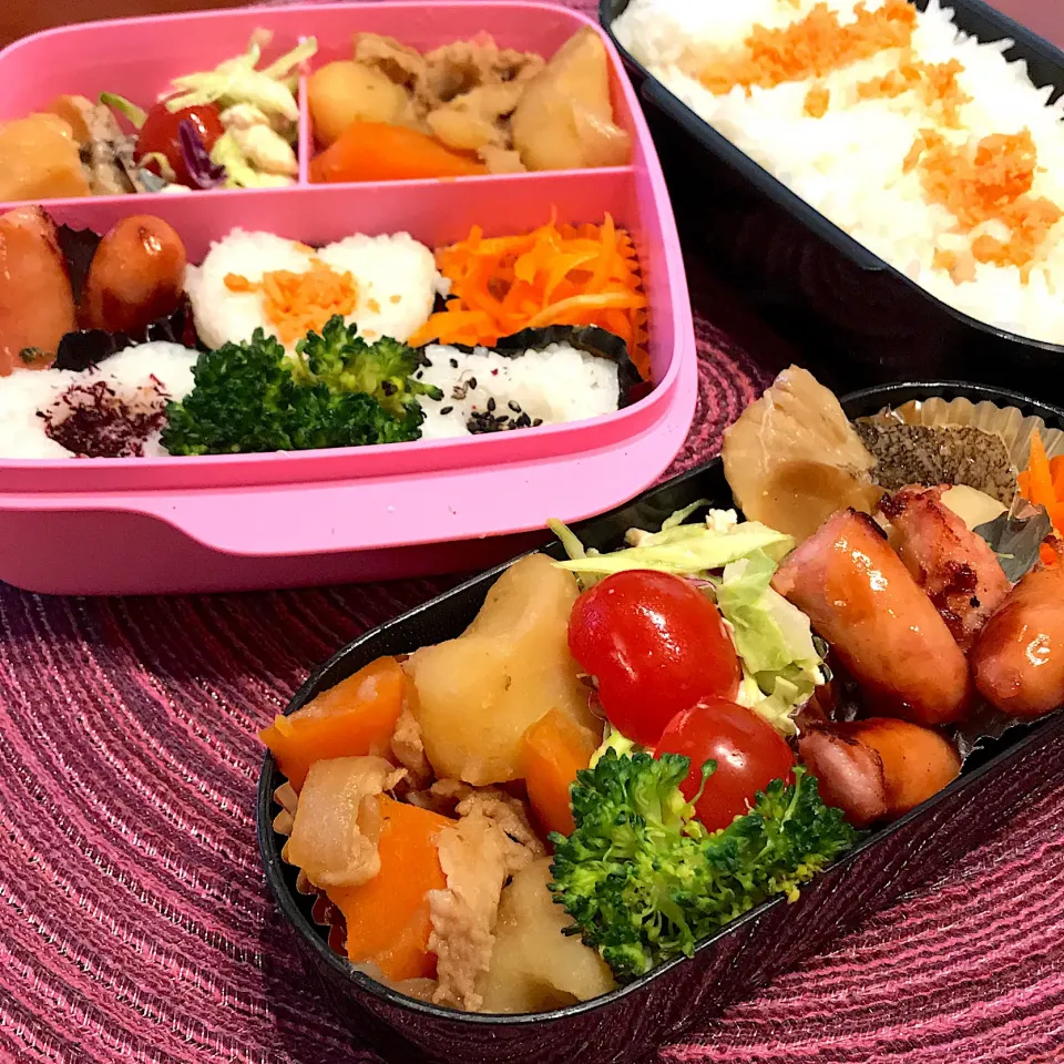 今日のお弁当🍱
煮魚
肉じゃが🥔

さぁ、金曜日
帰る頃は寒くなりそう(>_<)

今日も頑張って
まいりましょう٩( 'ω' )و

気をつけて
いってらっしゃい👋|mokoさん