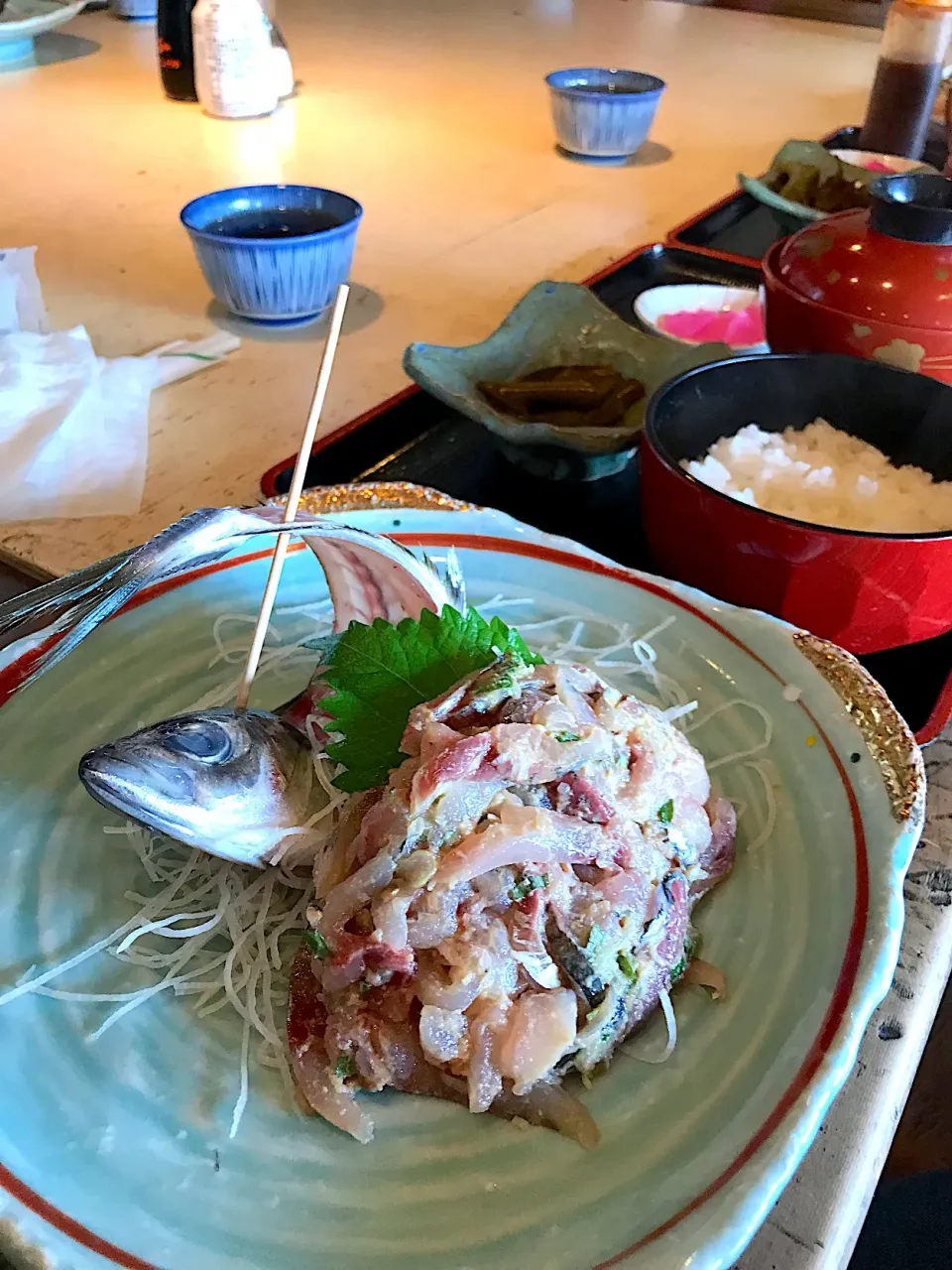 鯵のなめろう定食|ふくながさん