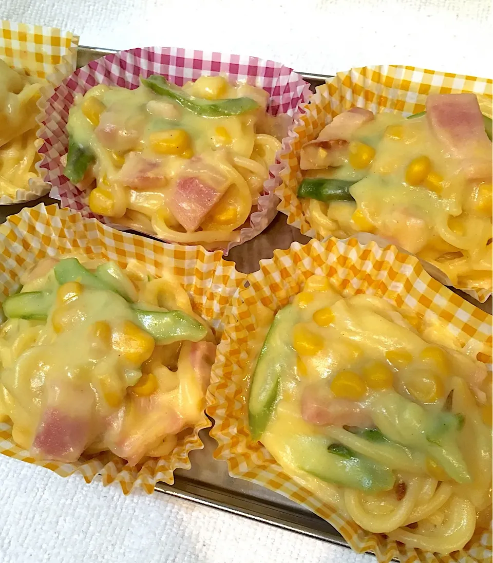 お弁当用コーンクリームパスタ🌽|ななさん