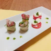 白身魚のカルパッチョとカプレーゼ|いちご大福さん