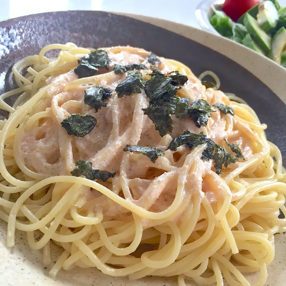 Snapdishの料理写真:クリーム明太パスタ🍝|すいかみかんさん