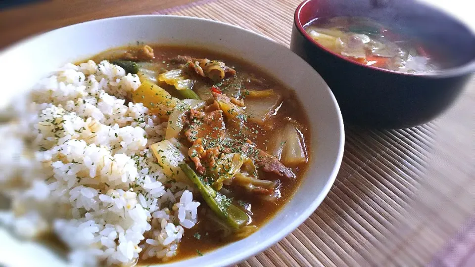 豚肉と白菜のｶﾚｰ🍛
の昼ごはん✨|kaz(*･ω･)さん