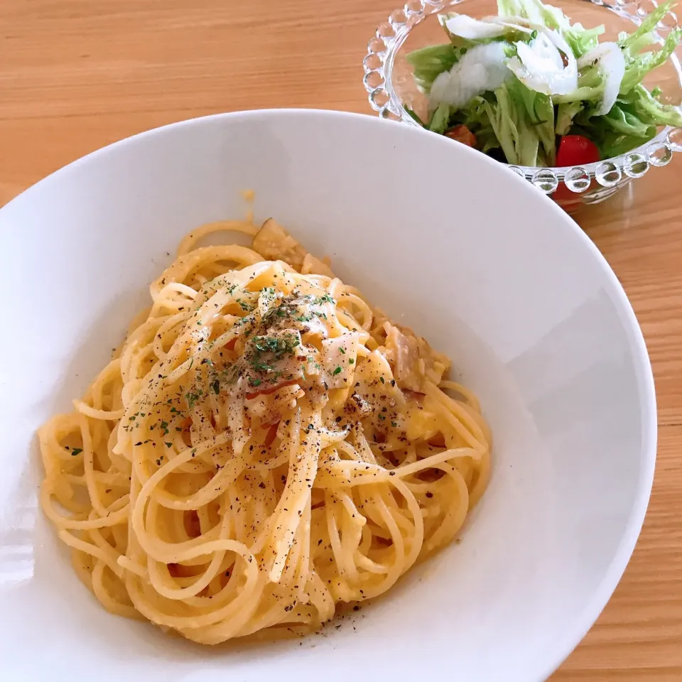 Snapdishの料理写真:カルボナーラ‎⁦‎⁦‪٩( ˆoˆ )۶❤︎⃛お昼ご飯|サチャンさん