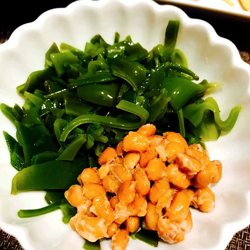 めかぶと納豆✨ネバネバパワー
生めかぶを刻んで茹でて
麺つゆで味付け✨納豆追加でネバネバ

#めかぶと納豆
#ねばねばパワーがある
#めかぶ #生めかぶ|あお♡あおさん