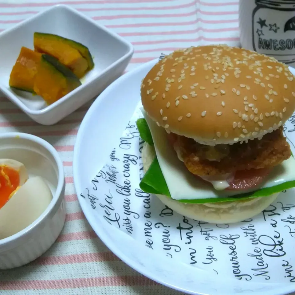 2019/03/26　今日の朝ごはん♥チキンフィレサンド♥|ちいたんさん