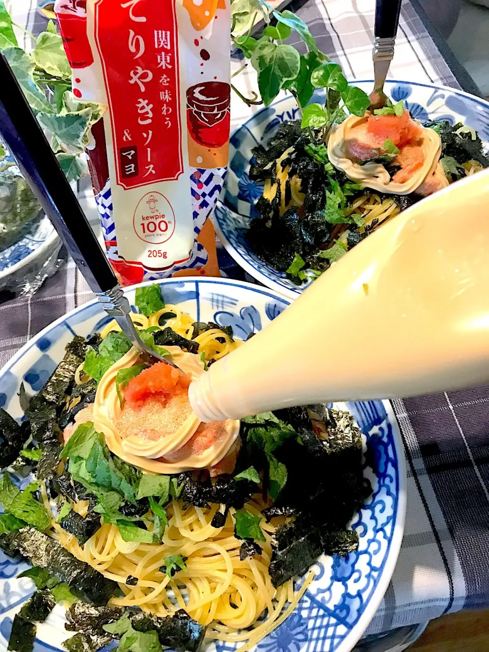 キユーピーのてりやきソース＆マヨを使って増し増し
たらこパスタ🍝|シュトママさん