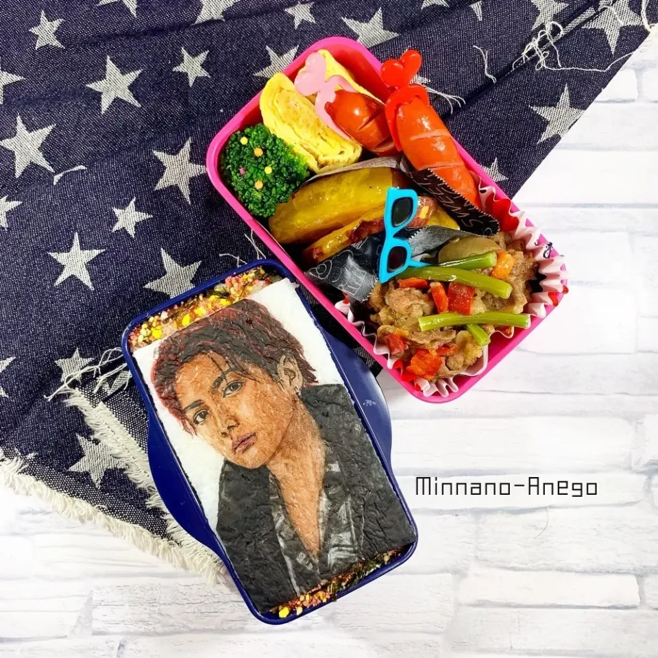 Snapdishの料理写真:THE RAMPAGE from EXILE TRIBE『吉野北人』弁当
 #オブラートアート 
 #オブアート 
 #似顔絵弁当|みんなのあねごさん