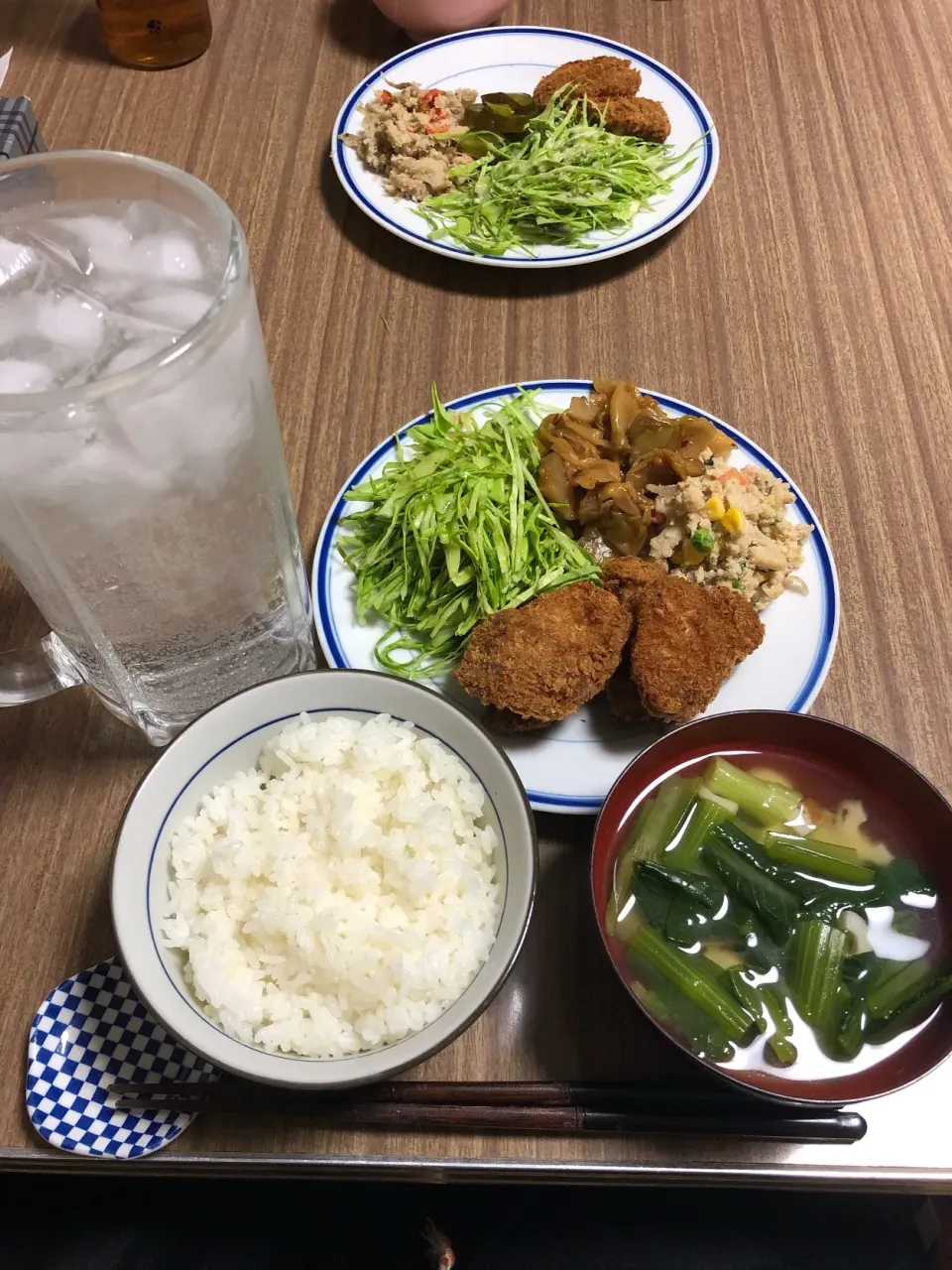 チキンカツなど、晩御飯。|たびもかさん