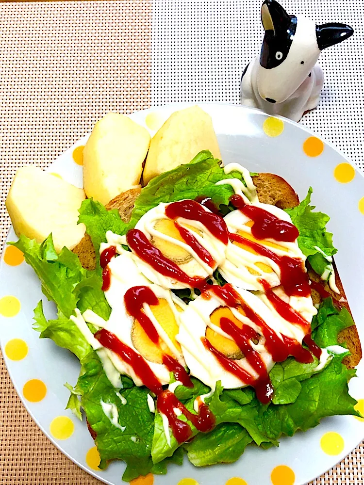 ふすまパンのエッグトースト🥪|くっきいママさん