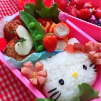 Snapdishの料理写真:キティちゃん弁当|絵里奈nailsさん