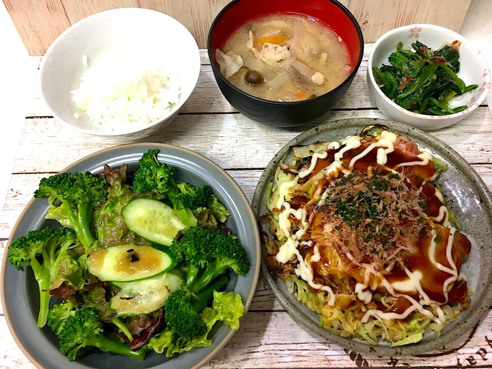 粉なしお好み焼き定食|chou  chouさん