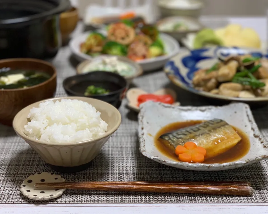 鯖の煮付けがメインの今日のご飯🌻|ちなちなさん